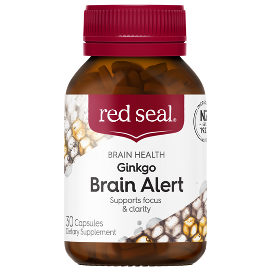 Red Seal Ginkgo Brain Alert 30S Front Bottle