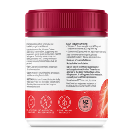 Red Seal Back Of Pack With Shadow Vitamin C 1000Mg With Echinacea 120S