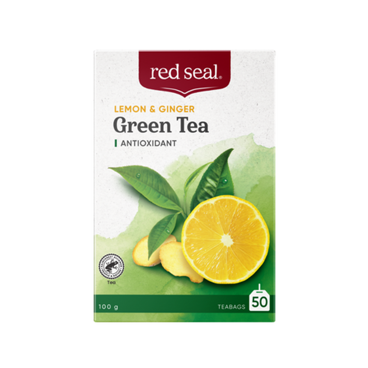 Red Seal Tea Lemon And Ginger Green Tea Front