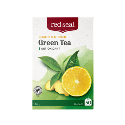 Red Seal Tea Lemon And Ginger Green Tea Front