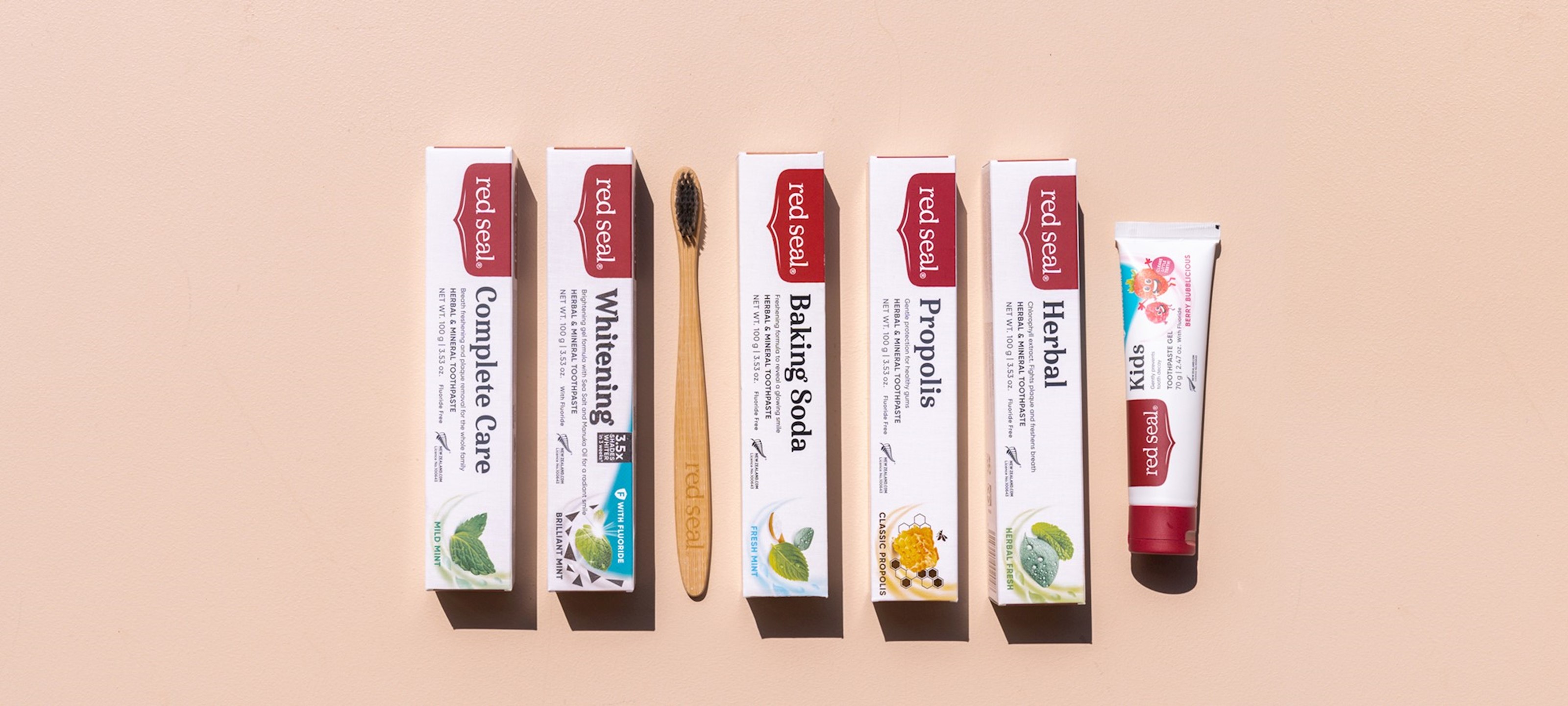 Red Seal Herbal Toothpaste New Range Transition hero image