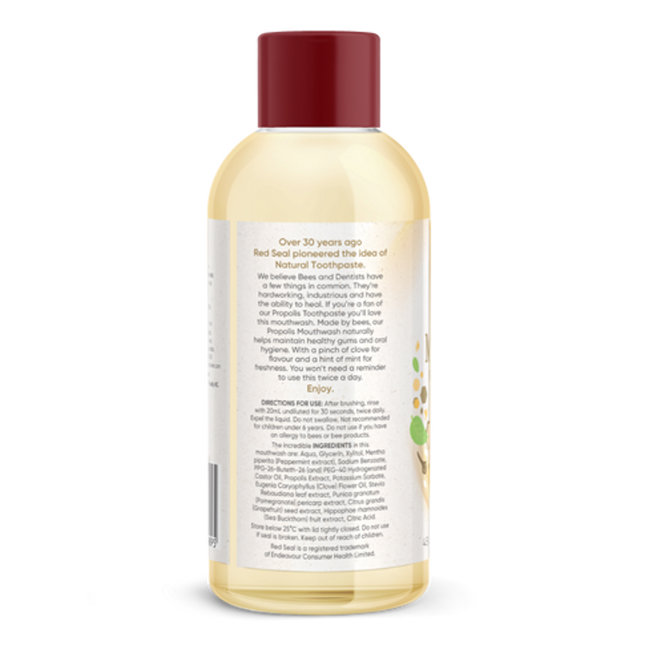 Red Seal Propolis Mouthwash Back