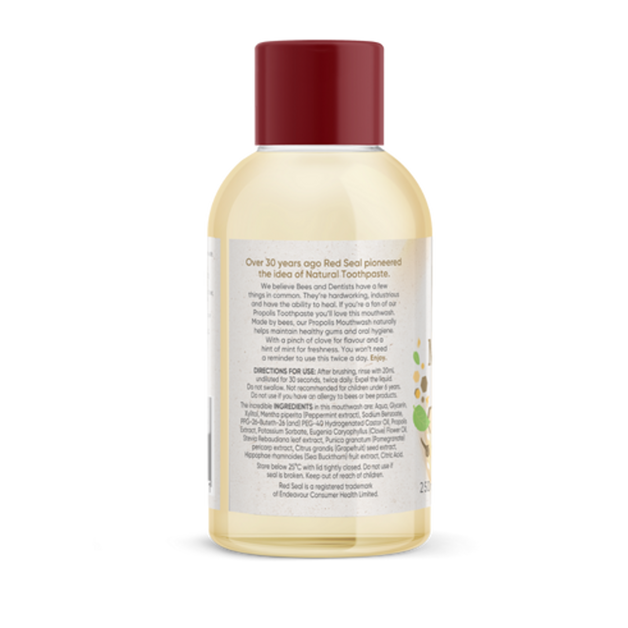 Red Seal Propolis Mouthwash Back 250