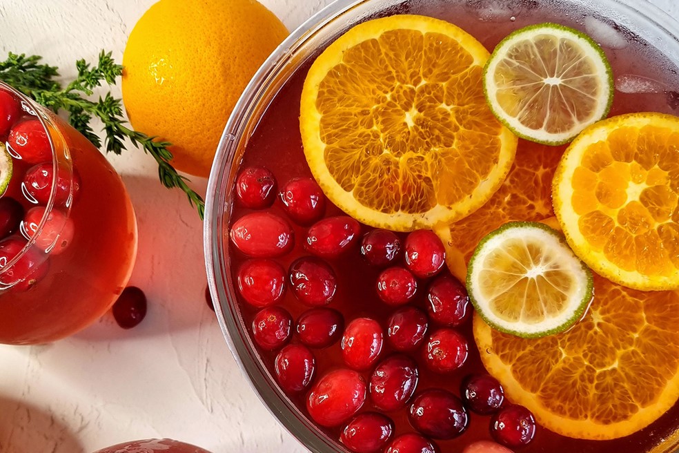 Blood Orange, Cranberries & Lime Punch