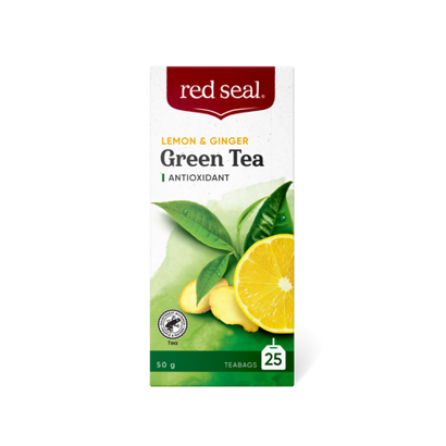 Red Seal Tea 25 Lemon And Ginger Green Tea Front