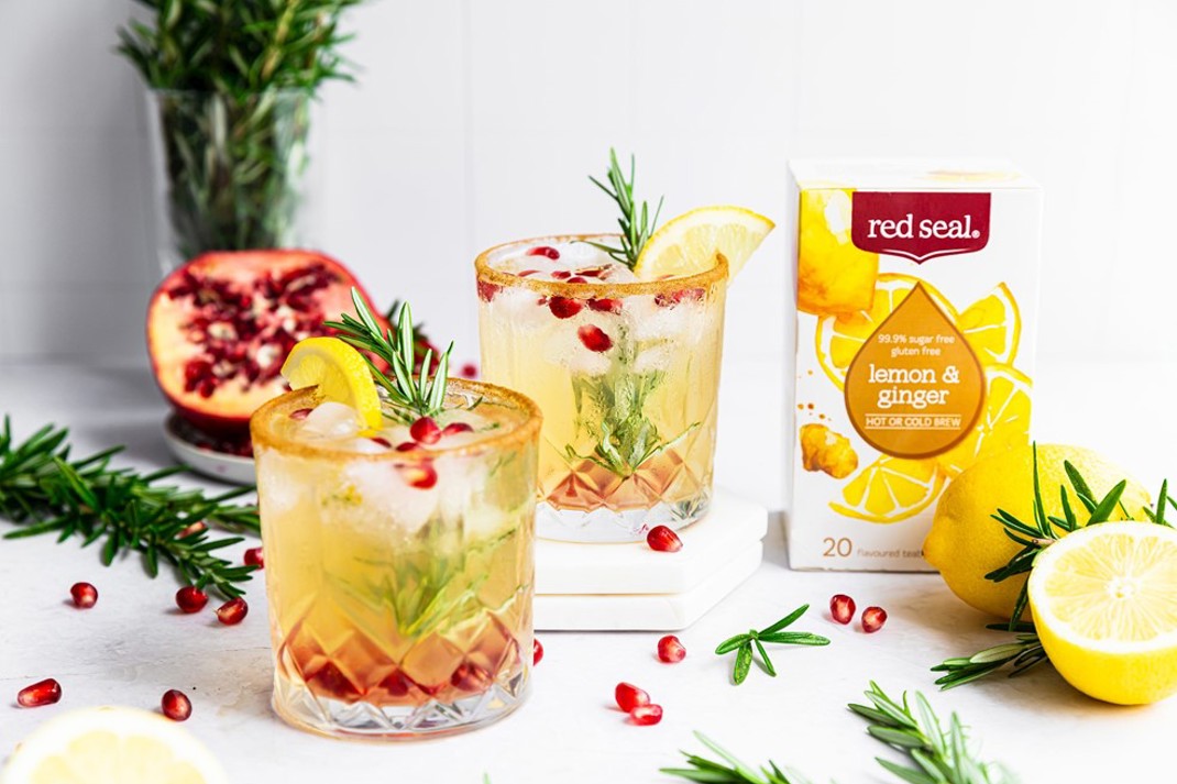 Festive Lemon, Ginger & Rosemary Fizz